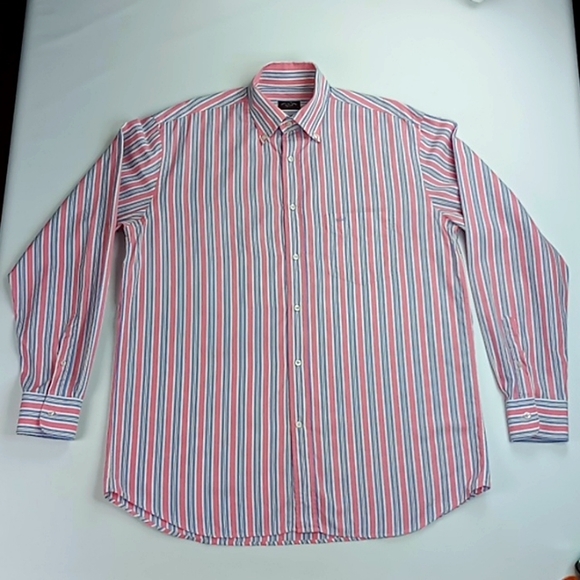 Paul & Shark Men's Button Front Pink/ Blue Stripe Shirt Size 42 - Picture 1 of 12